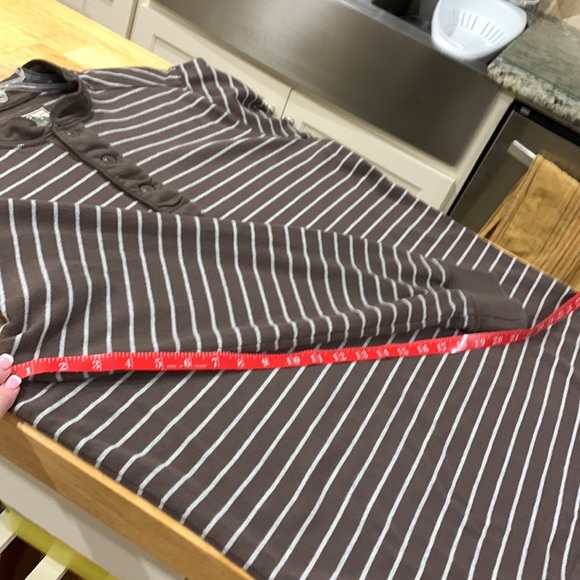 Eddie Bauer sport shop soft 100% cotton size tall large brown with white stripes - Picture 16 of 16